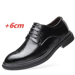 Dress Shoes YEINSHAARS 6cm Classic Mens Derby Platform Height Increase Men Formal Suit Elevator Business