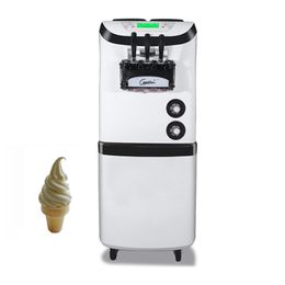 Commercial Soft Ice Cream Machine Three Head Ice Cream Makers Double Compressor