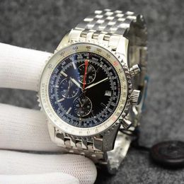 -Herrenuhren 44mm Edelstahl Chronograph Armbanduhr Super leuchtende Watcherfeste Uhr Montre de luxe