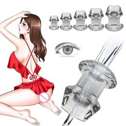 Hollow anal plug transparent soft rubber vaginal speculum for men and women enema anus cleaning dilator adult sexy toys wholesale Beauty Items