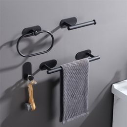 Bathroom Towel Bar 304 Stainless Steel Rack Ring Rail Toilet Paper Holder Coat Hanger Hardware Accessories 220809