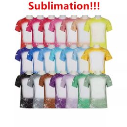Wholesale Sublimation Bleached Shirts for Kids Youth Heat Transfer Blank Bleach Shirt Bleached Polyester T-Shirts US Shirts Party Supplies