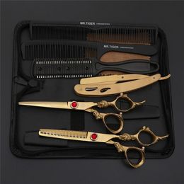 Sharp Blade 5.5 6.0 Inch Hairdressing Scissors Professional Set Cutting Shears Barber Scissor Cut Razor Makas 220317