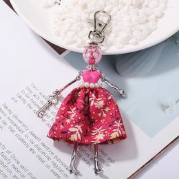 Keychains Brand 2022 Doll Baby Lovely Keychain Women Car Pendant Girls Bag Black Red Yellow Key Chains Fashion JewelryKeychains Emel22