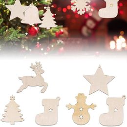 Christmas Decorations Set Tree Pendant DIY Wooden Ornaments Hanging Decor Festiveal Gift For Family DecorationChristmas
