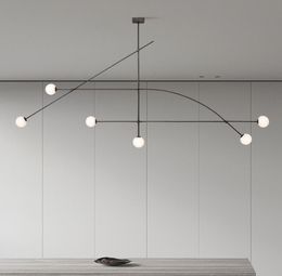 Nordic LED Chandelier Lamp for Living Room Bedroom Kitchen Black Color Glass Ball Lustre Ceiling Hanging Lamp Decor Lighting Fixtures