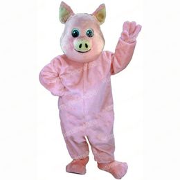 Halloween Pink Pig Mascot Costume Top quality Christmas Fancy Party Dress Cartoon Character Suit Carnival Unisex Adults Outfit