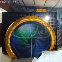 New Arrival Innovative Camera Shape Inflatable Selfie Photo Booth Tent With Lens Door For Event Display On Sale