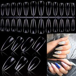 False Nails 120pcs Nail Press On Coffin Tips Natural/Transparent Practise Model Display Full Cover Fake Artificial Manicure Tool Prud22