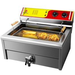Fried Chicken Machine Fryer Burger 4KW Electric 25L Commercial Stainless Steel French Fries Restaurant Kitchen Stove
