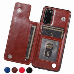 Premium PU Leather Cases for Samsung Galaxy S20 S10 S9 S8 Plus Ultra S10e S7 Edge Note 10 Pro Card Slots Magnetic Shockproof Case