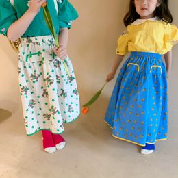 Girls spring cartoon skirts Korean style cute baby girl cotton casual skirts little princess 1-7Y 220423