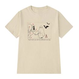 Japanese Style Anime Ghost Graphic Tee Tumblr Ulzzang Cool Grunge Harajuku Hipster Pastel Women Cute Aesthetic Halloween Shirt 220511