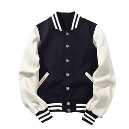 Arrival Spliced Brand Single Breasted Patchwork Short Style Rib Sleeve Bomber Jacket Men Cotton Casual Baseball Coat 201128