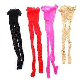 Socks & Hosiery Fashion Shiny Colourful Diamonds Fishnet Tights Pantyhose Sexy Glitter Small Mesh Thin Women Sell WellSocks