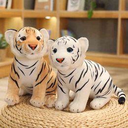 Cm Real Life Sitting Tiger Plush Toys For Children Cute Cuddly Animal Doll Kids Creative Gift Home Decor Christmas gift J220704