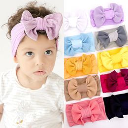 Solid Color Bowknot Elastic Skin-friendly Toddler Headband Comfortable Soft Nylon Hairband Kids Hair Accessories