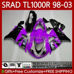 Body Kit For SUZUKI SRAD TL1000 R TL-1000 TL 1000 R TL1000R 98-03 Bodywork 118No.134 Purple blk TL-1000R 1998 1999 2000 2001 2002 2003 TL 1000R 98 99 00 01 02 03 OEM Fairing