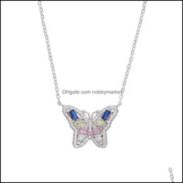 Pastel Colorf Cz Butterfly Necklace Ring Set Gold Color Gorgeous Beautif Lovely Animal Design Fashion Jewelry Drop Delivery 2021 Pendant Nec