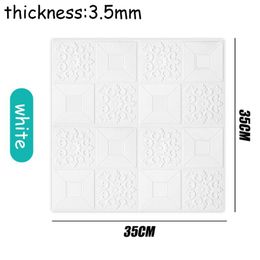 Wall Stickers 10pcs 3D Tile Carved Sticker Adhesive Waterproof Foam Panel White Pink Pattern Brick Decor Living Room TV BackgroundWall