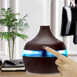 Fragrance Lamps Electric Humidifier Essential Aroma Oil Diffuser Ultrasonic Wood Grain Air USB Mini Mist Maker LED LightFragrance