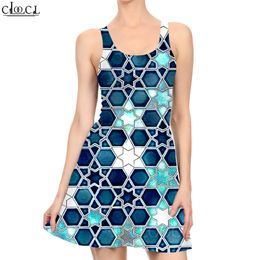Women Dress Geometric Pattern 3D Printed Mini Dress for Fashion Female Casual Sleeveless Dresses Tank Dress 220616