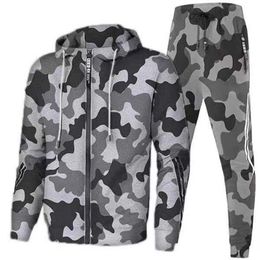 Designer Camouflage Clothing Spring Autumn Fishing Suit Cotton Outdoor Camping Hiking Sport Set Striped Clothes Sport Suits