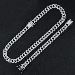 Chains 13mm Iced Out Cuban Necklace Chain Hip Hop Jewelry Man Gold Silver Rhinestone Mens Rapper NecklacesChains ChainsChains
