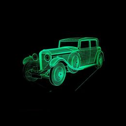 Decorative Objects & Figurines 3D Stereo Vision LED Lamp Vintage Car YOU Multi-colored Acrylic Light Creative Gifts Home Furnishing