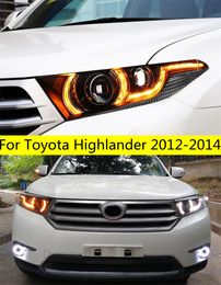 For Toyota Highlander 2012-2014 LED Headlight Assembly DRL High Beam LED Daytime Turn Signal Lights