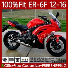 OEM Body For KAWASAKI NINJA 650R ER 6F ER-6F ER6 F 2012 2013 2014 2015 2016 Bodywork 136No.75 650-R 650 R 2012-2016 ER6F Glossy red 12 13 14 15 16 Injection Mold Fairing