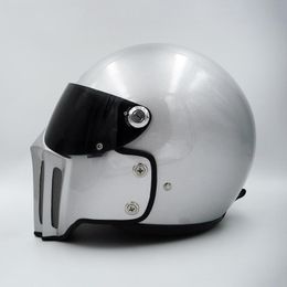 Motorcycle Helmets Helmet With Fibreglass Mask And Visor Retro Vintage Full Face Big Vision ShellMotorcycle