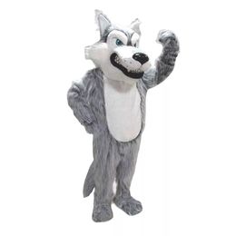 Long Fur Husky Dog Wolf Fox Mascot Costume Puppet Parade Suit