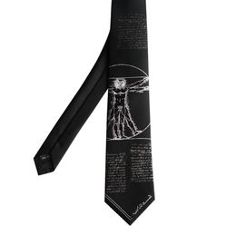 Bow Ties Male Men's Original Design Printed Students Personality Gift Necktie DaVinci Code Cool College Style Black TieBow