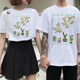 Pure Cotton T-Shirt Summer FashionShort Sleeve Botanical Garden Plant Print Art Botany Bloom Fruit Flower Grow T Shirt Women's