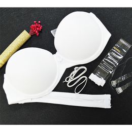 YANDW Push Up Bra White Big Size Bralette Underwear Women Halter Strapless Sexy BH Wedding A B C D E F 70 75 80 85 90 95 220519