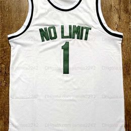 Nikivip Real Pictures Master P #1 No Limit Retro Men's White Basketball Jersey Stitched S-2XL