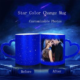 Custom P o Colour Changing Mug Heat Sensitive Ceramic Cup Student Breakfast Milk Coffee gift for friends LJ200821