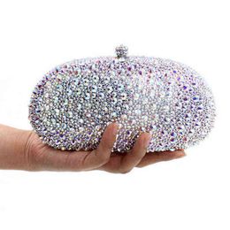 NXY Evening Bag Xiyuan Lady Ab Silver Shinny Crystal Evening Bags for Women Wedding Party Stones Gold Clutch Bag Purse Rhinestone Clutches Bags 0118