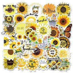 50pcs Beautiful SunFlower Stickers Waterproof Vinyl Sticker Skate Accessories For Skateboard Laptop Luggage Bicycle Motorcycle Phone Car Decals Party Decor