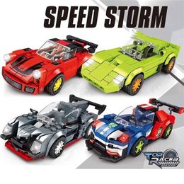 Racing Car City Speed Sports Model Building Blocks Bricks great fast Classic Rally Super Racers Vehicles 220715