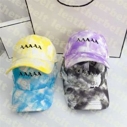 Street Tie Dye Ball Cap Jacquard Letter Baseball Caps Travel Vacation Visor Caps Fashion Canvas Casquette Hat