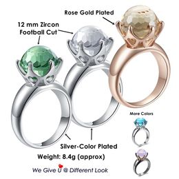wedding rings cuts UK - New Special Cut Solitaire Women Love Wedding Ring Green White Champagne Zircon 6 Prawn Crown Jewelry WA11498W1995