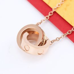 diamond pendant heart necklace designer womens gold chain luxury jewelry fashion charm thin chains silver rose gold stainless steel women love designers necklaces