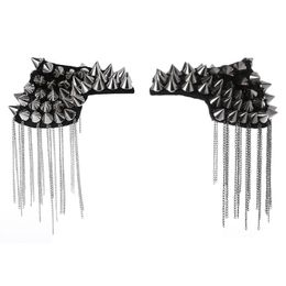 Pins Brooches Punk Gothic Tassel Stud Pin Brooch Epaulette Shoulder Mark Board EpauletPins