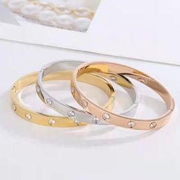 Love Bracelet Bangles Titanium Steel Screw Screwdriver designer Bracelets for men Women 4CZ Gold Silver Rose charm bracelet Jewelry