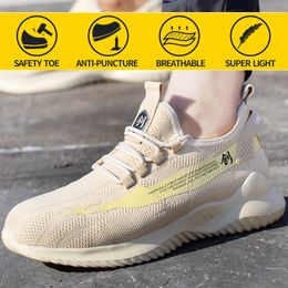 Safety Shoes Men Steel Toe Work Boots Women Anti-Smashing Anti-Puncture Comfort Breathable Construction Indestructible Sneakers