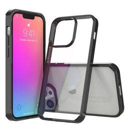 Acrylic Clear Cases Transparent Hybrid Bumper Shockproof Phone Cover For iPhone 13 12 Mini 11 Pro X Xs Xr Max 8 7 Plus