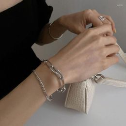 Link Chain 2022 Diamond-studded Double-layer Bracelet Female Titanium Steel Non-fading Simple Hand Jewelry Gifts Fawn22