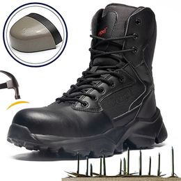 Mens Work Safety Boots with Steel Toe Cap Waterproof Sneakers Autumn Winter Army Military Tactical Combat Boots Desert Boots 220718